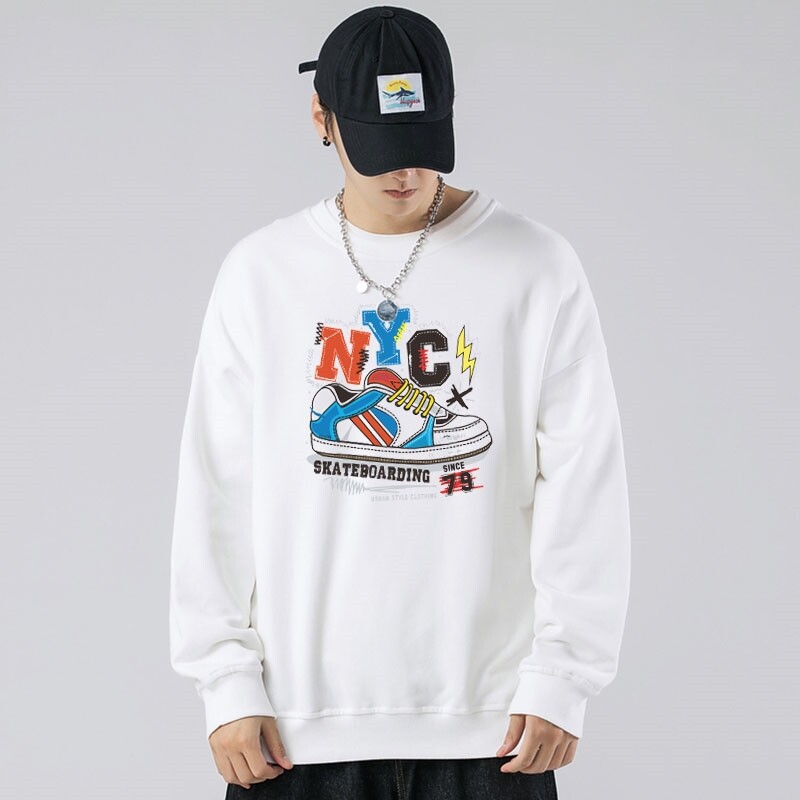 秋装上衣服秋季圆领卫衣男装2024新款秋衣春秋款W9010P35加绒40,男装卫衣,星座414A-1（原B215-1）