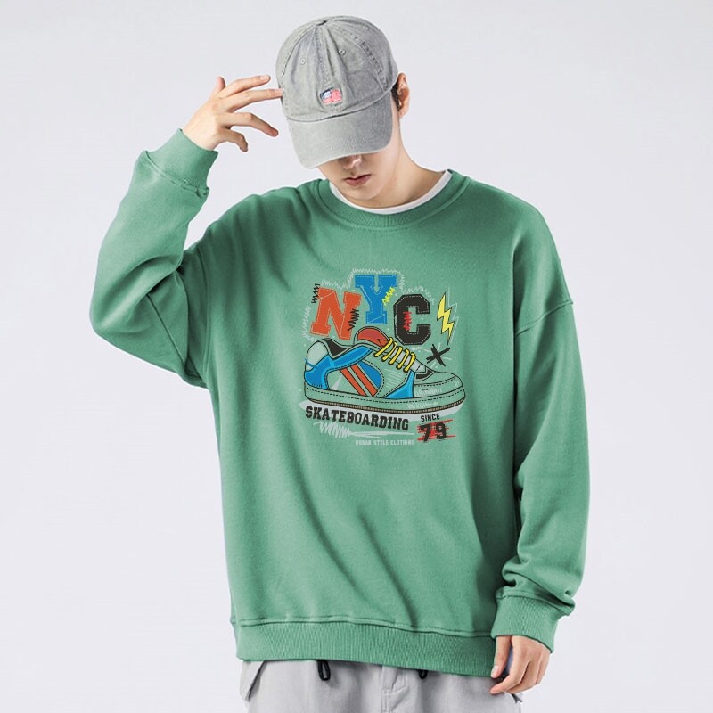 秋装上衣服秋季圆领卫衣男装2024新款秋衣春秋款W9010P35加绒40,男装卫衣,星座414A-1（原B215-1）