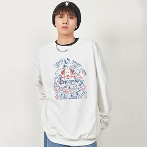 新款秋季卫衣男ins宽松潮流百搭秋冬款灰色圆领W004 P35 加绒P40,男装卫衣,星座414A-1（原B215-1）