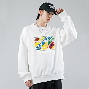 新款秋季卫衣男ins宽松潮流百搭秋冬款灰色圆领1801 P35 加绒，男装卫衣，星座414A-1（原B215-1）