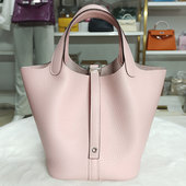 菜篮子手工蜡线缝制18 22cm荔枝纹简约拼色TC牛皮真皮女包手提包