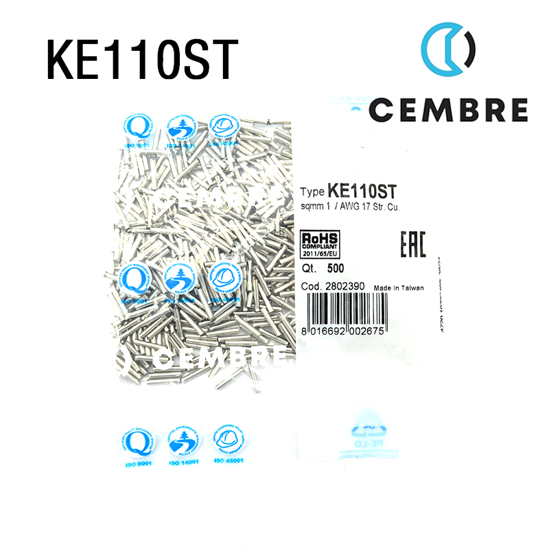 CEMBRE压接式镀锡电解铜套管端子