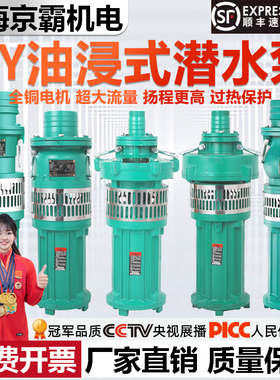 QY油浸泵潜水泵三相高扬程大流量农田灌溉工业380v农用多级深井泵