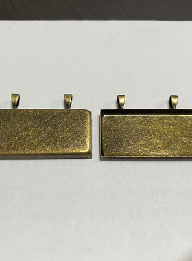 广州厂家黄铜吊坠底托长方形25X50mm未镶嵌DIY饰品配件 空托