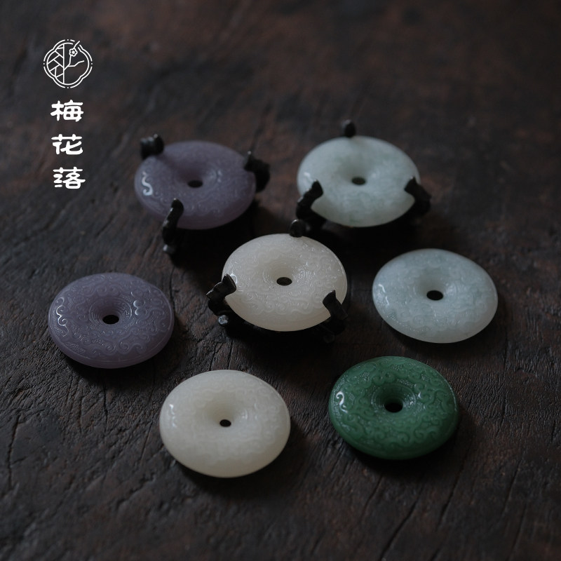 仿古祥云纹包锡盖置琉璃水晶玉石