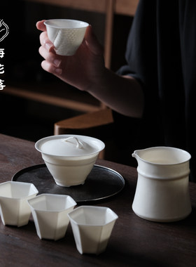 梅花落摹古白瓷杯茶杯主人杯