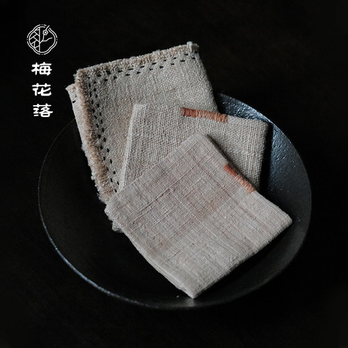 梅花落柞蚕丝茶巾老料