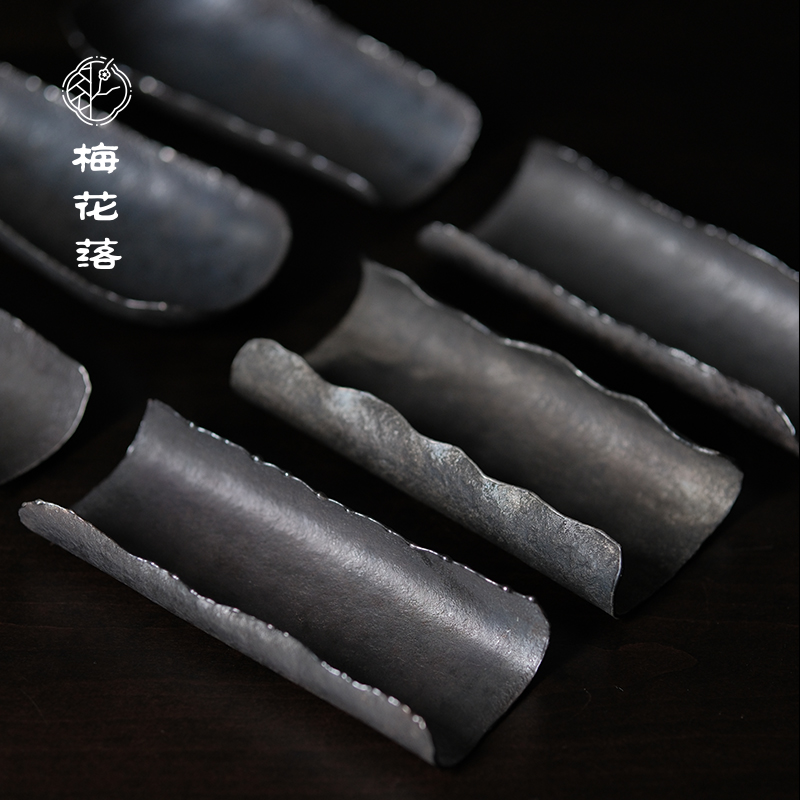 梅花落锤纹侘寂纯锡制茶则