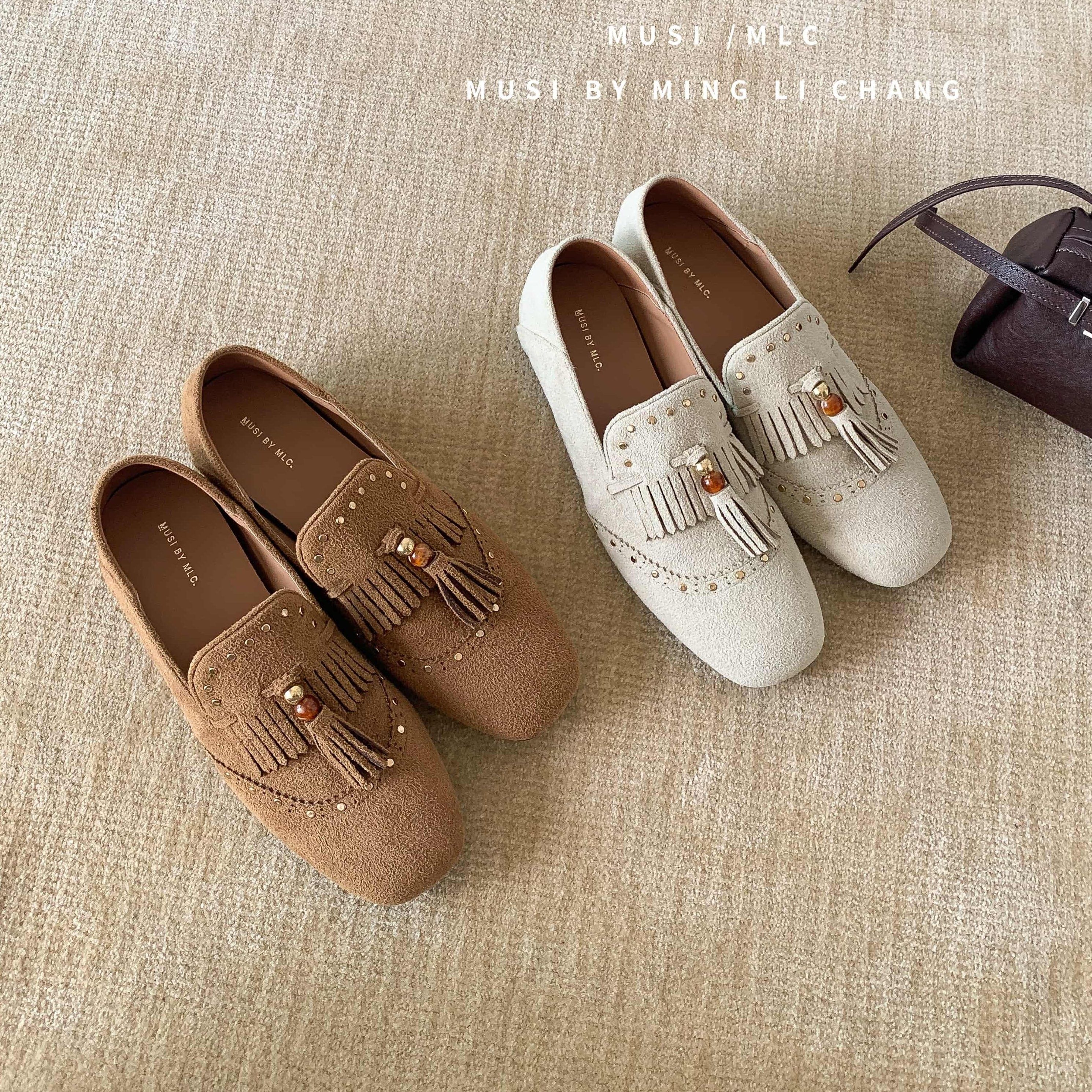 真皮复古流苏乐福鞋女内增高方头一脚蹬磨砂皮深口单鞋百搭小皮鞋,女鞋,深口单鞋,淘宝优惠券,粉丝福利购,淘宝优惠卷