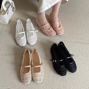 孕妇鞋 韩式 搭裙子大码 森女平跟一字扣玛丽珍芭蕾舞鞋 圆头浅口单鞋