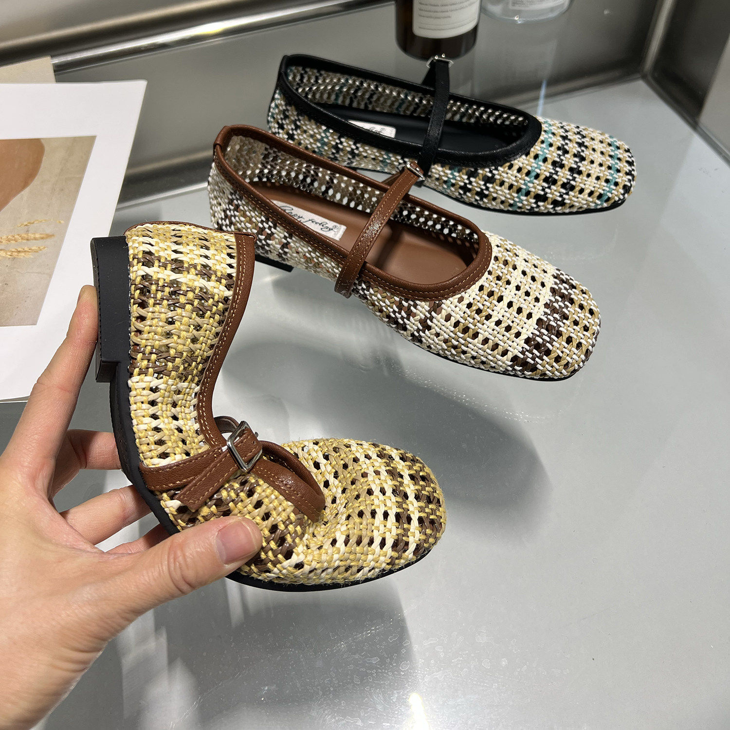 法式编织玛丽珍鞋女一字扣带镂空平底浅口单鞋百搭裙子通勤晚晚鞋,女鞋,浅口单鞋,淘宝优惠券,粉丝福利购,淘宝优惠卷