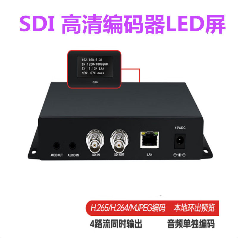 1进1出HDMI高清转网络转onvif桌面收银监控 可存储回放SDI编码器