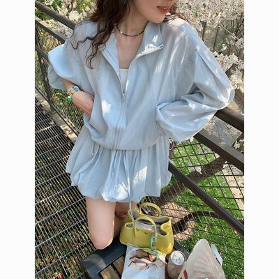 Bonheur 韩系防晒衣外套女夏冲锋衣花苞半身裙两件套休闲运动套装