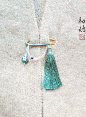 原创景泰蓝流苏款配毛衣茶服别针