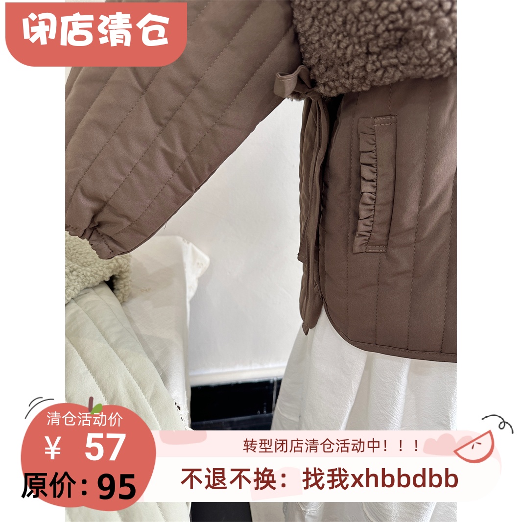 秋冬新款假两件设计感棉袄小外套