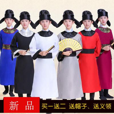 幼儿童古装汉服男童小男孩唐朝唐代诗人书生古诗词朗诵表演出服装