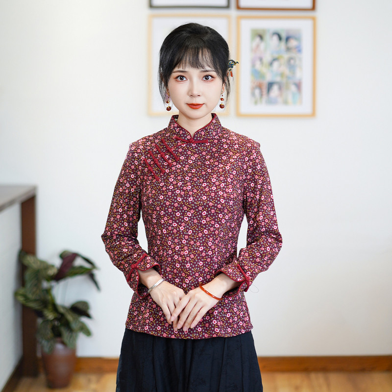 筠雅秋季新款中式盘扣上衣收腰显瘦唐装国风女装新中式女装24J123,女装/女士精品,上衣,淘宝优惠券,粉丝福利购,淘宝优惠卷