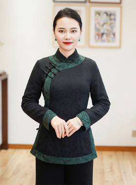 筠雅冬季新款唐装女中国风旗袍小袄夹棉加厚保暖新中式棉衣24J445