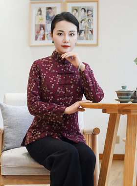 筠雅冬季新款唐装中国风女装年轻款收腰显瘦中式盘扣加厚上衣G236