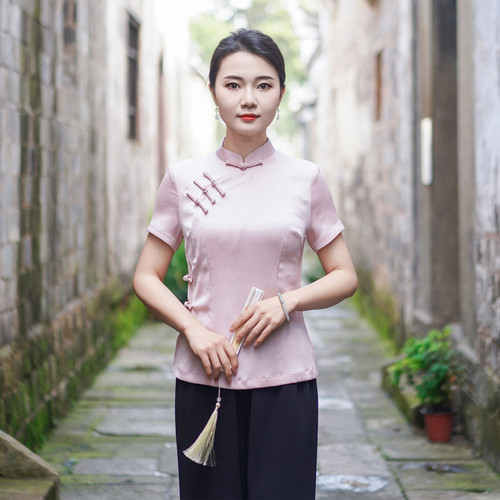 夏季新款中国风古典唐装上衣