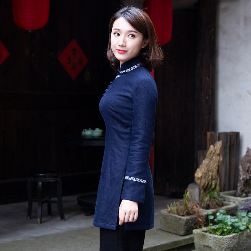 冬装中式唐装小棉袄夹棉旗袍上衣加厚盘扣复古时尚茶服中国风外套
