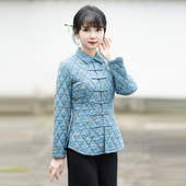 筠雅秋冬中国风棉麻棉服女盘扣唐装 加厚旗袍小棉袄夹棉外套23J707