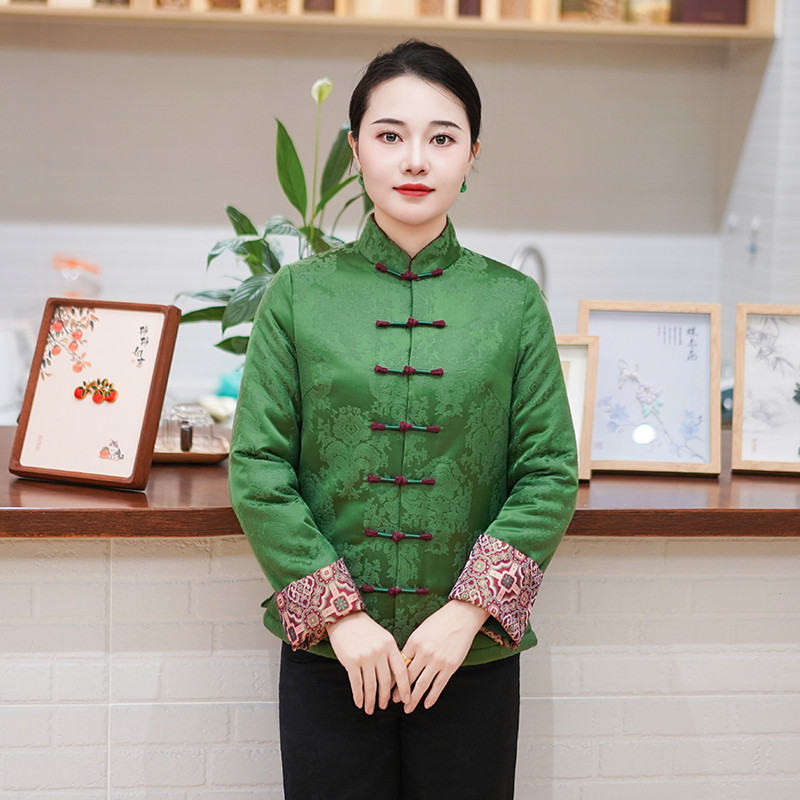 筠雅国风冬季新款女装上衣旗袍夹棉加厚保暖新中式盘扣棉衣26J021
