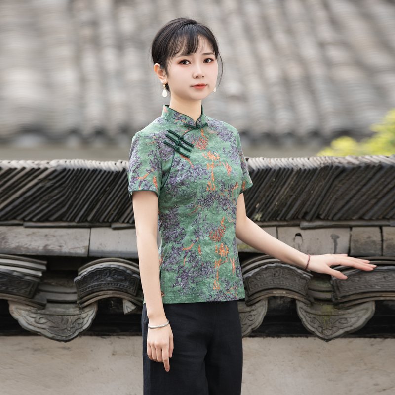 中国风唐装筠雅中式茶服