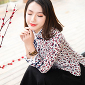 上衣茶服中国风盘扣碎花民国风复古女装 唐装 旗袍式 女时尚 改良版