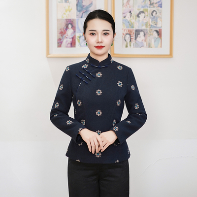 筠雅新中式国风冬季新款上衣民国复古显瘦斜襟唐装长袖女装26J027