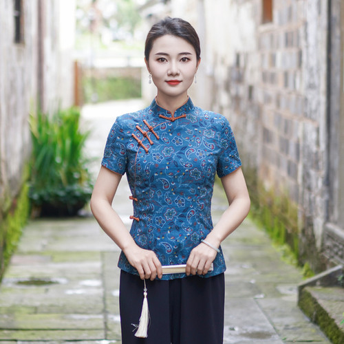 夏季新款中国风古典唐装上衣