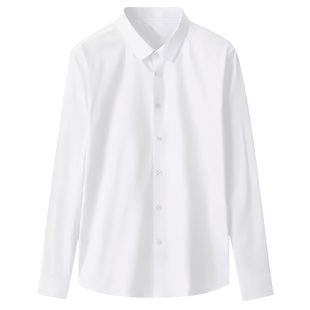 {含桑蚕丝}长袖白色衬衫男商务休闲加大码衬衣2026新款春上班面试