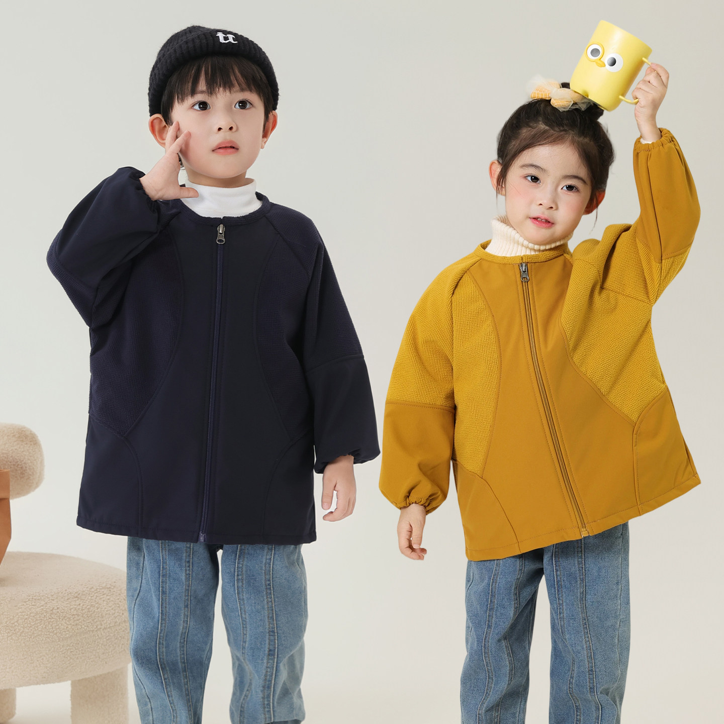 洋气罩衣儿童摇粒绒防水羽绒服外套可外穿幼儿园男女宝宝护衣罩衫,童装/婴儿装/亲子装,反穿衣/罩衣,淘宝优惠券,粉丝福利购,淘宝优惠卷