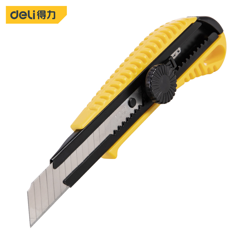 得力工具 18mm大号旋紧式塑柄美工刀墙纸刀工业用手工裁剪 DL003A