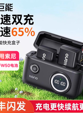 绿巨能np-fw50快充盒子充电盒相机电池充电器适用sony索尼zve10/10l a6400 a6000 a6300  a7m2 a7r2 a6100