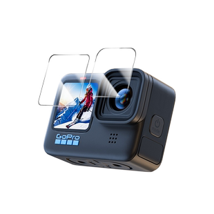 绿巨能适用Gopro hero13/12运动相机镜头钢化膜gopro11/10/9屏幕贴膜全包高清防爆保护膜显示屏前后膜相机膜