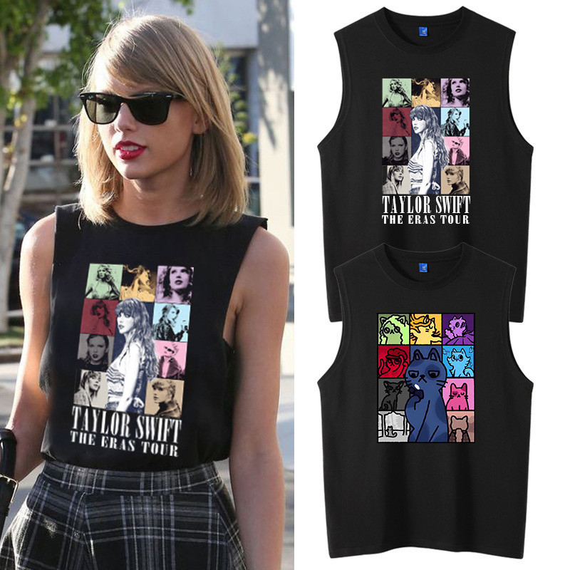 泰勒斯威夫特演唱会同款Taylor Swift无袖t恤女坎肩霉霉背心衣服