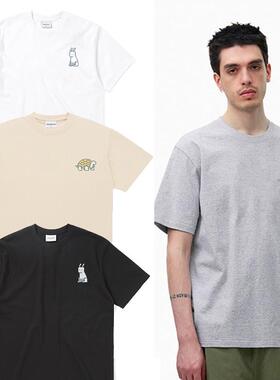 Hianimal美式卡通Hianimal小兔子乌龟纯棉短袖t恤男设计感纯棉Tee