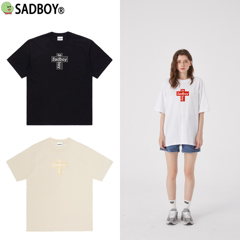 sadboy悲伤男孩原创新款印花 个性休闲潮外贸出口纯棉短袖男女t恤