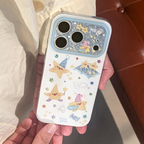 卡通星星磨砂适用苹果手机壳