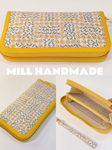 MILL HANDMADE Liberty睡玫瑰系列 布艺手拿包 手机包 钱夹 手作