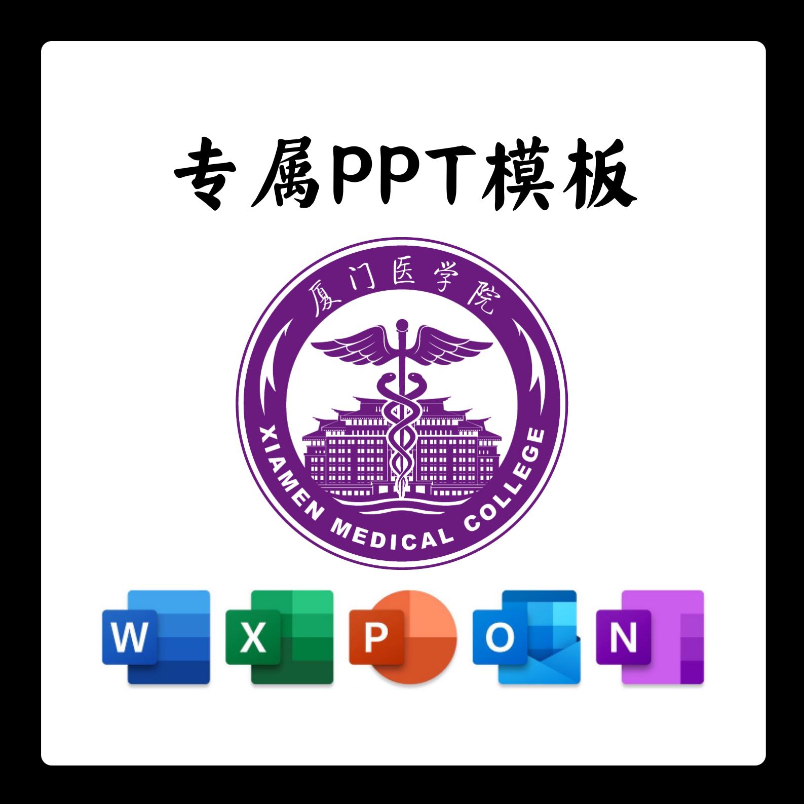 厦门医学院PPT模板简约清新欧美毕业答辩汇报班会毕业教育研究