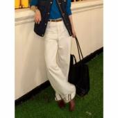 泡菜国进口花纱粗纹理质感牛仔裤 不晚BUWANJUST 连腰 B1111