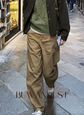 不晚BUWANJUST 【长期主义】立体结构感廓形精梳棉休闲裤 B1117