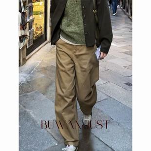 不晚BUWANJUST 【长期主义】立体结构感廓形精梳棉休闲裤 B1117