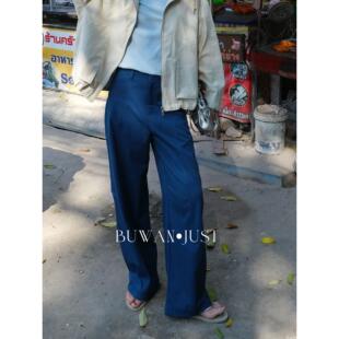 B2734 高品定制高腰显瘦百搭立体剪裁休闲裤 BUWANJUST 演奏蓝调