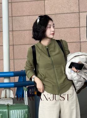 BUWANJUST【小绿】高品定制软糯亲肤暖暖羊毛拉链立领卫衣B2139