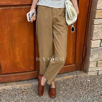 BUWANJUST【溜达裤】高定松紧腰头高包容度舒适百搭休闲裤B2727