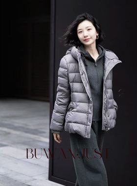BUWANJUST高定加厚加倍温暖鹅绒小蛮腰抗风显瘦连帽鹅绒服B2292