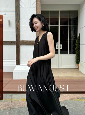 BUWANJUST 高品定制凉感飘逸人丝爽滑高级感极简连衣裙 B1920